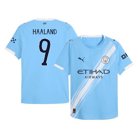 Men's HAALAND #9 Manchester City Home Authentic Jersey World Cup 2025/26