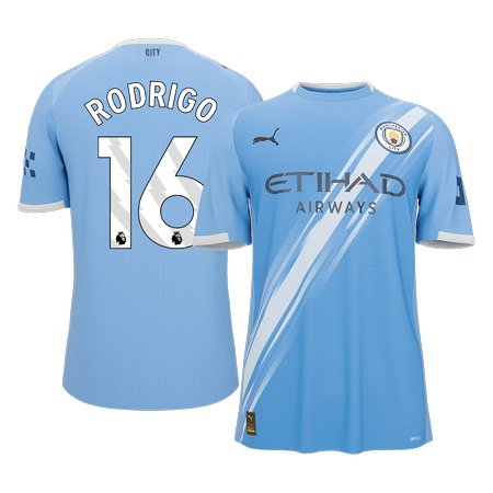 Men's RODRIGO #16 Manchester City Home Replica Soccer Jersey 2025/26