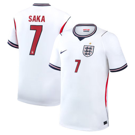 Kid's Bukayo Saka #7 England Home Stadium Replica Jersey World Cup 2026