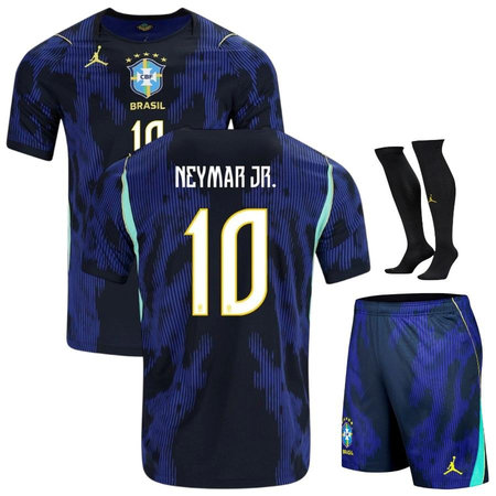 Men's Neymar Jr. #10 Brazil Away Replica Jersey Full Kit World Cup 2026