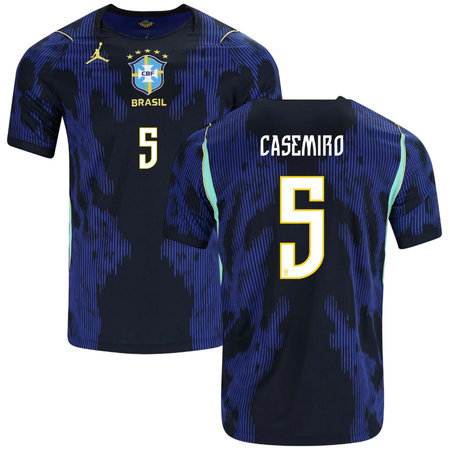 Men's CASEMIRO #5 Brazil Away Replica Jersey World Cup 2026