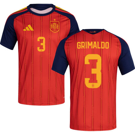 Kid's GRIMALDO #3 Spain Home Replica Jersey World Cup 2026
