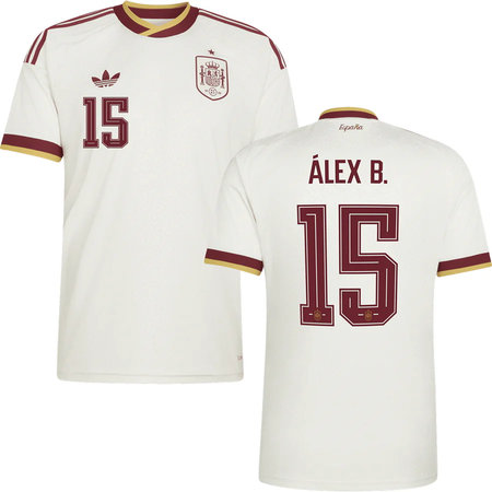 Kid's ÁLEX B. #15 Spain Away Replica Jersey World Cup 2026