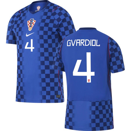 Kid's GVARDIOL #4 Croatia Away Replica Jersey World Cup 2026