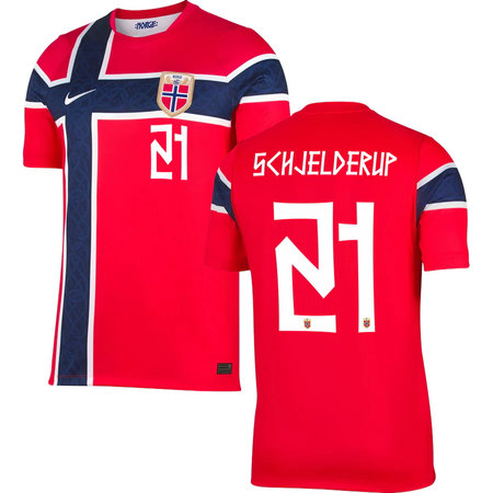 Kid's SCHJELDERUP #21 Norway Home Replica Jersey World Cup 2026