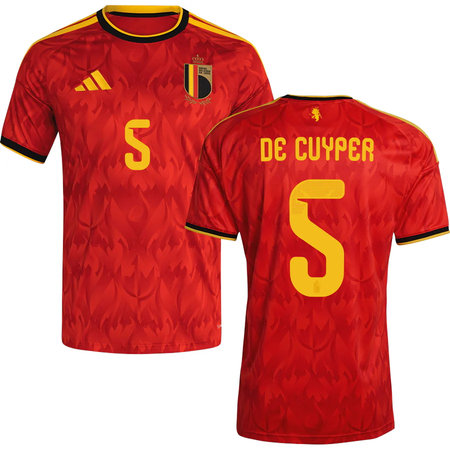 Kid's DE CUYPER #5 Belgium Home Replica Jersey World Cup 2026