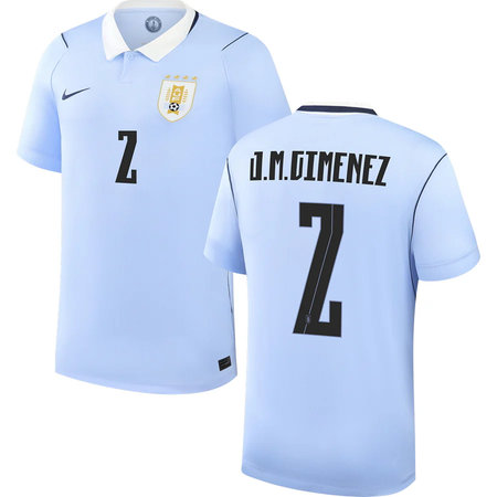 Kid's J.M.GIMENEZ #2 Uruguay Home Replica Jersey World Cup 2026